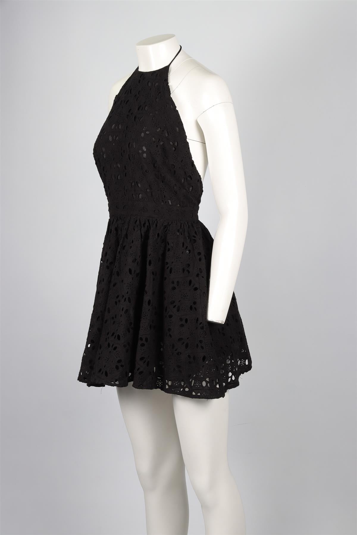 ZIMMERMANN BLACK COTTON MINI DRESS UK 10