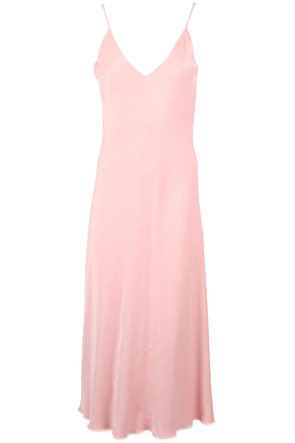 FRAME PINK CREPE MIDI DRESS MEDIUM