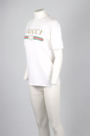 GUCCI WHITE COTTON T-SHIRT XXSMALL