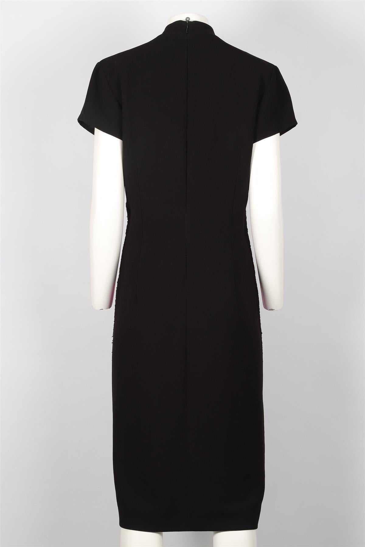 BOTTEGA VENETA BLACK CREPE MIDI DRESS IT 44 UK 12