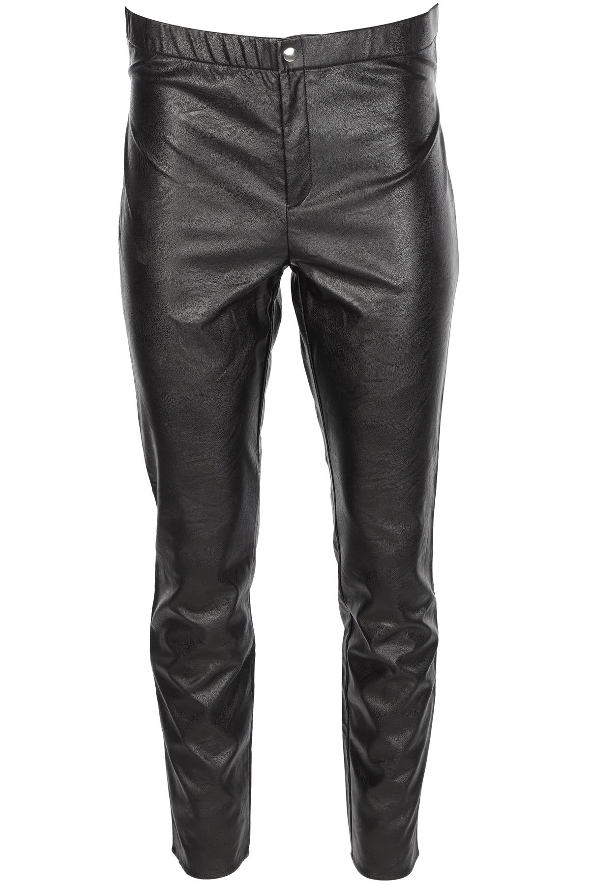 ISABEL MARANT ÉTOILE BLACK FAUX LEATHER SKINNY PANTS FR 42 UK 14