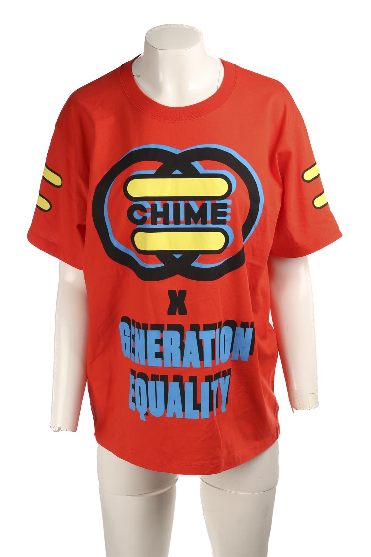 GUCCI RED CHIME X GENERATION EQUALITY COTTON T-SHIRT XSMALL