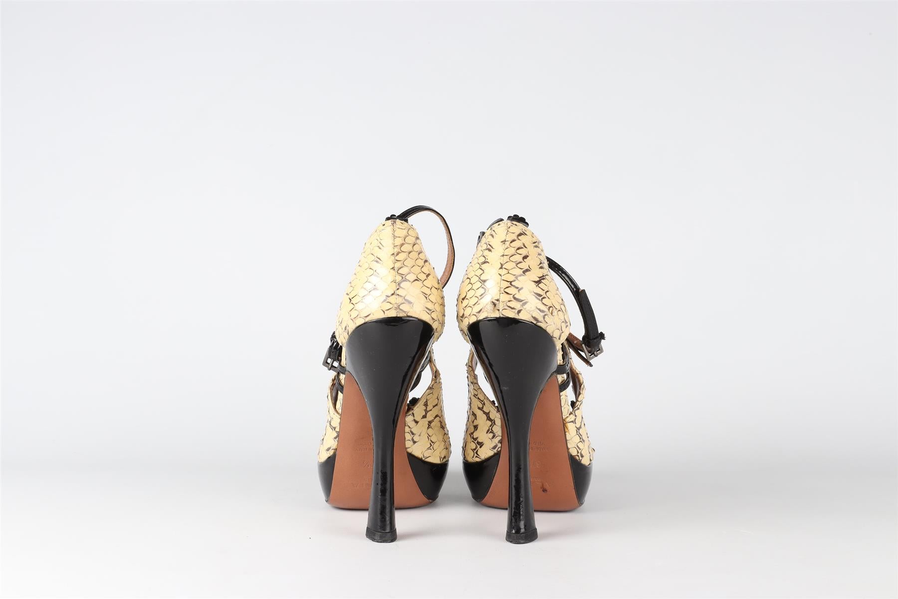 ALAÏA  YELLOW SNAKESKIN PUMPS EU 37.5 UK 4.5 US 7.5