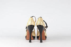 ALAÏA  YELLOW SNAKESKIN PUMPS EU 37.5 UK 4.5 US 7.5