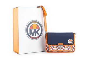 MICHAEL KORS + ELLESSE ORANGE BRADSHAW CANVAS SHOULDER BAG