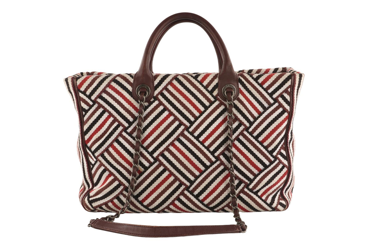 CHANEL BURGUNDY 2016 CANVAS TOTE BAG