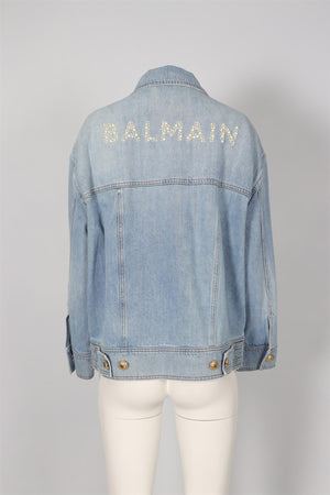 BALMAIN BLUE DENIM JACKET FR 34 UK 6