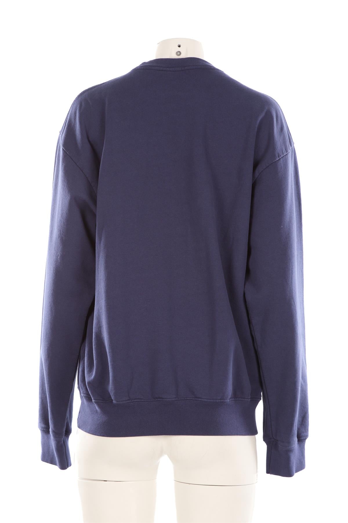 SPORTY & RICH NAVY COTTON SWEATSHIRT SMALL