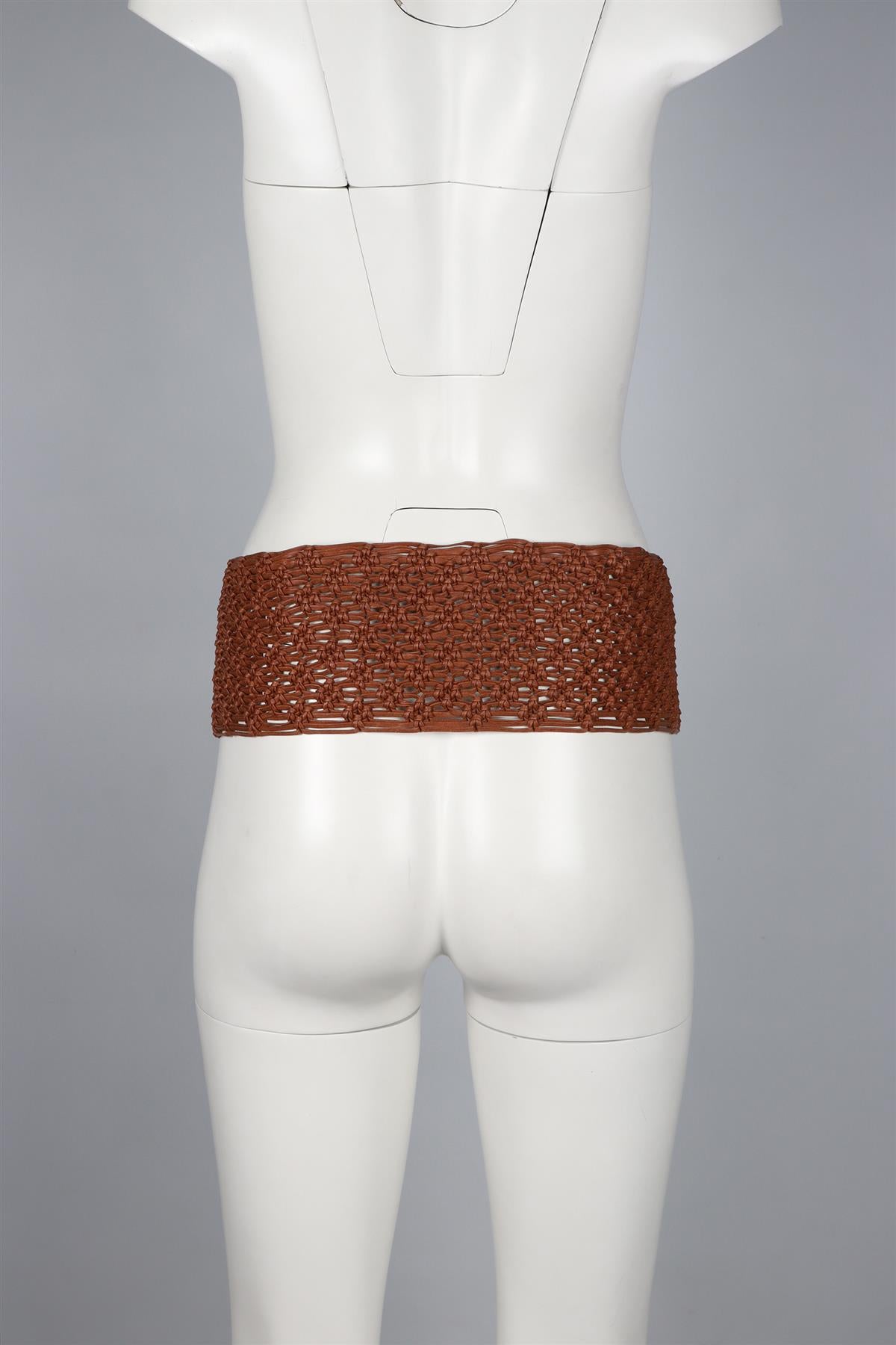 VALENTINO GARAVANI BROWN LEATHER WAIST BELT 32- 35 IN