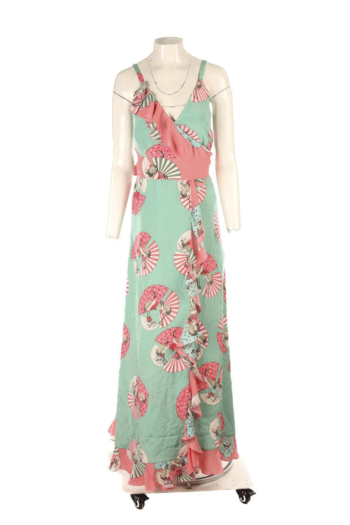 RACIL MULTI SILK MAXI DRESS FR 34 UK 6