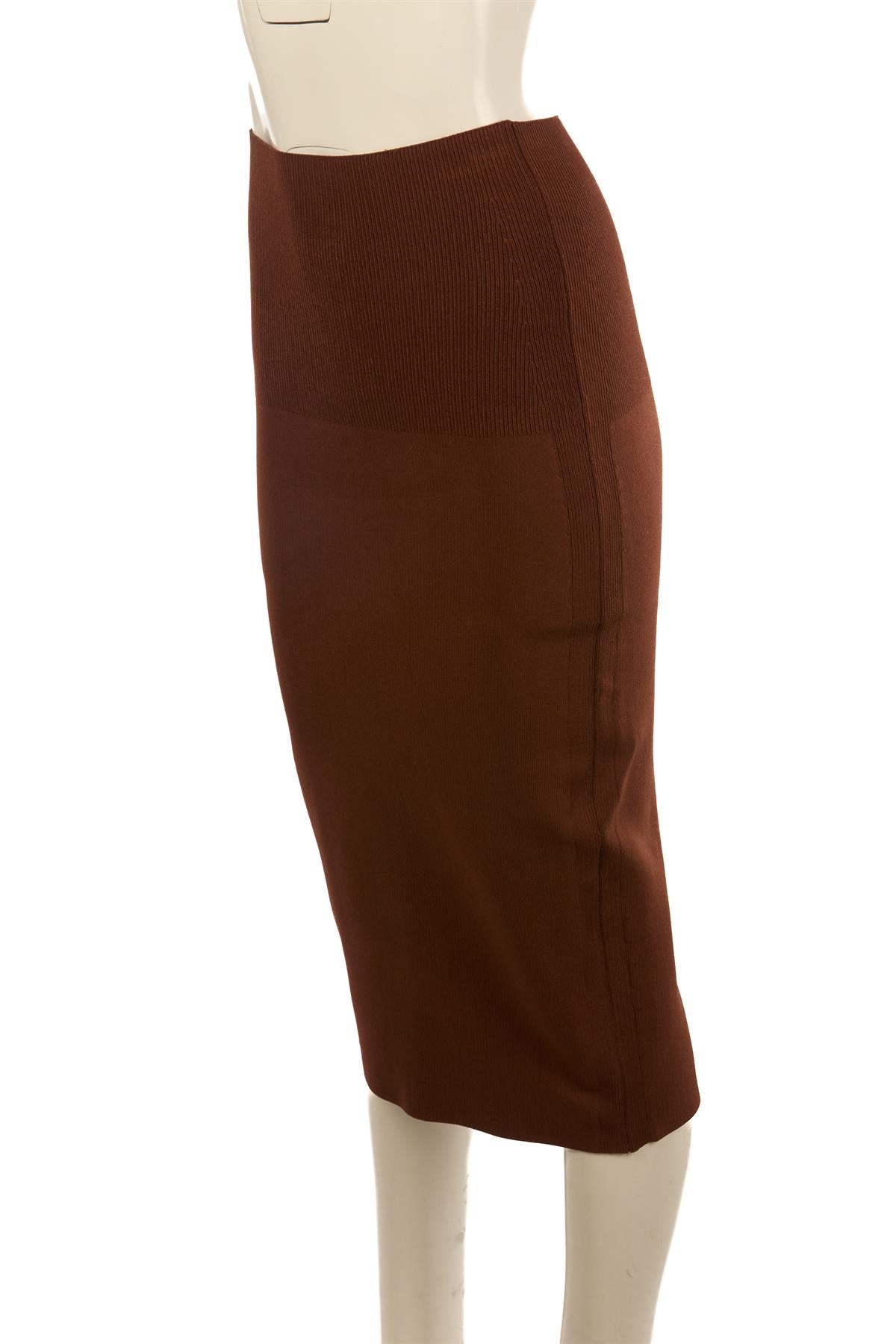 VB BODY BROWN KNIT MIDI SKIRT UK 6