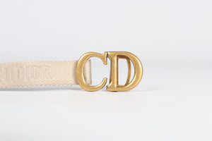 CHRISTIAN DIOR BEIGE CD FABRIC WAIST BELT ONE SIZE