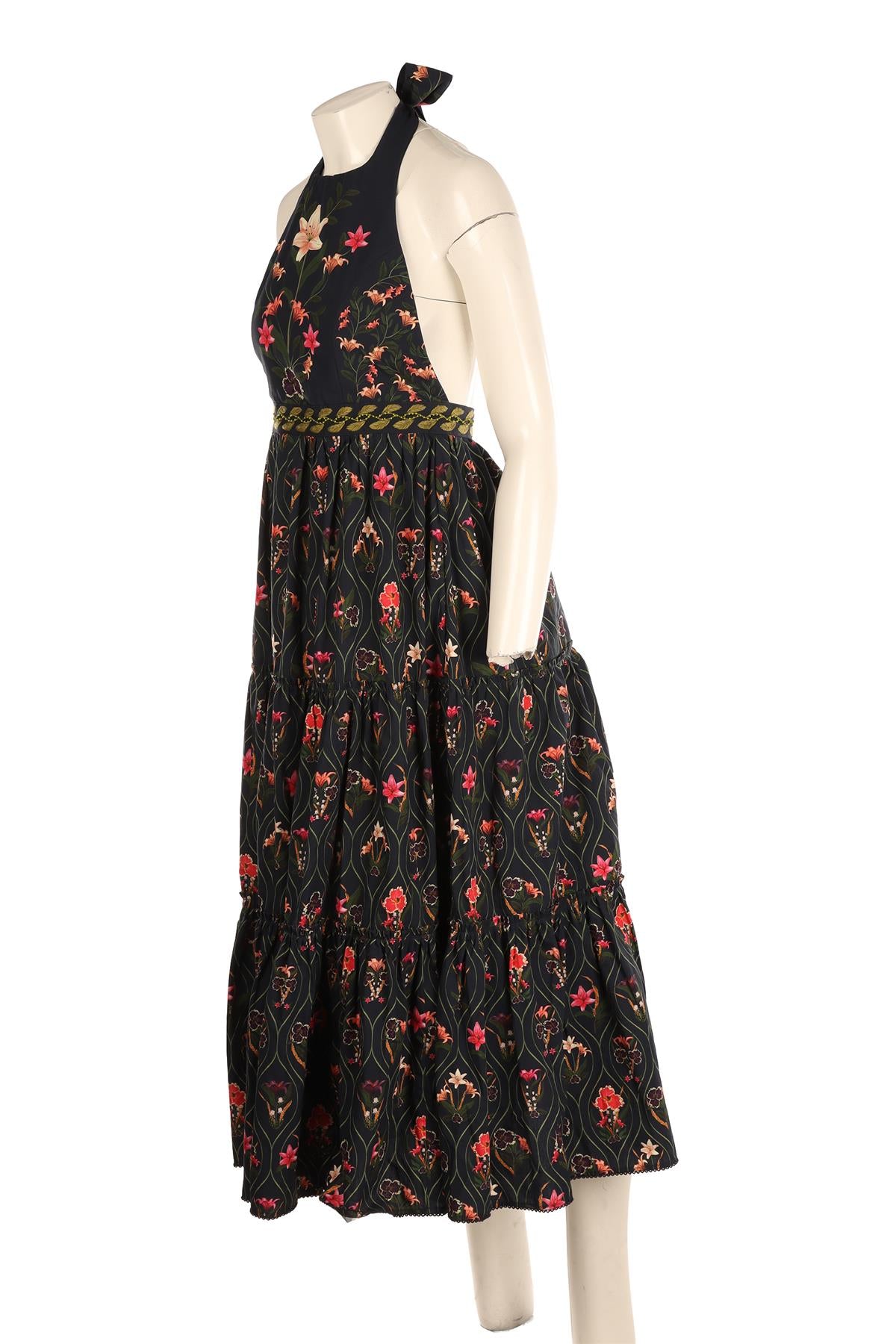 AGUA BENDITA NAVY COTTON MAXI DRESS MEDIUM