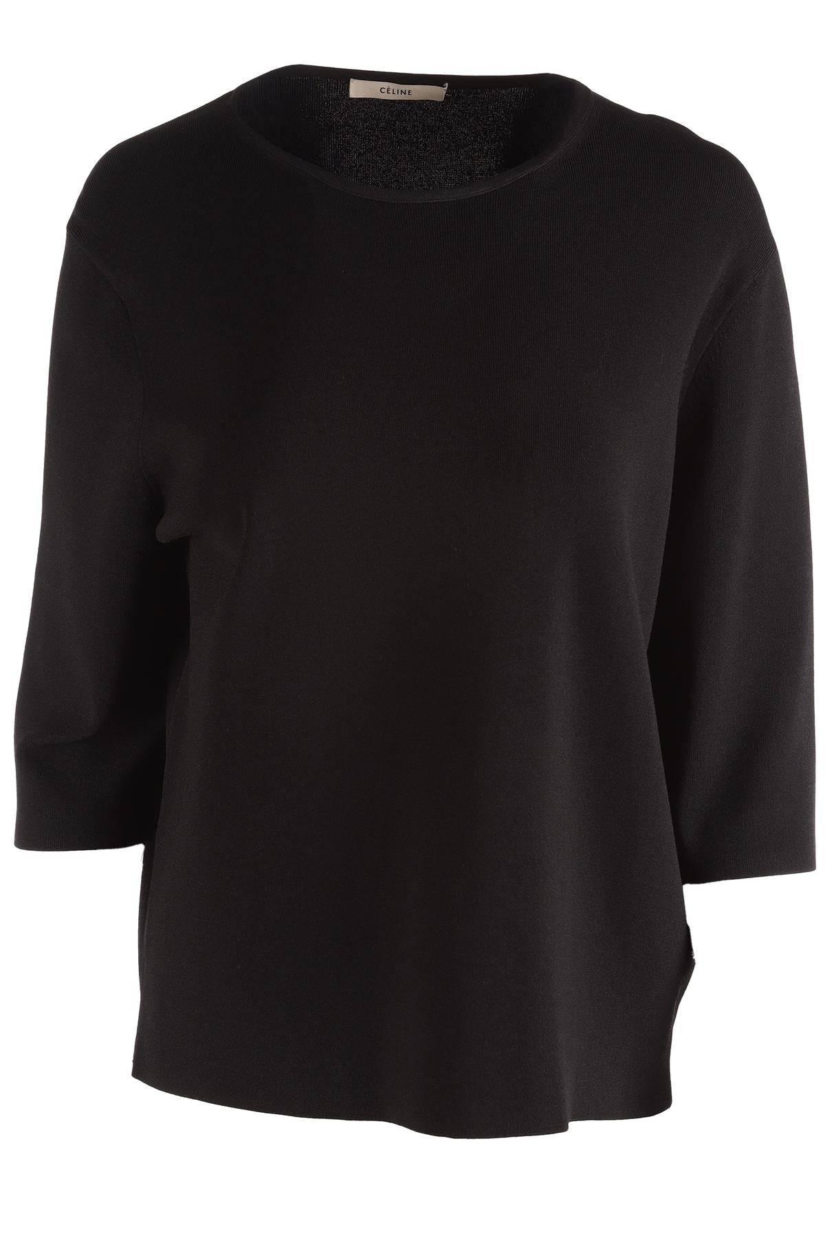 CELINE BLACK KNIT TOP MEDIUM
