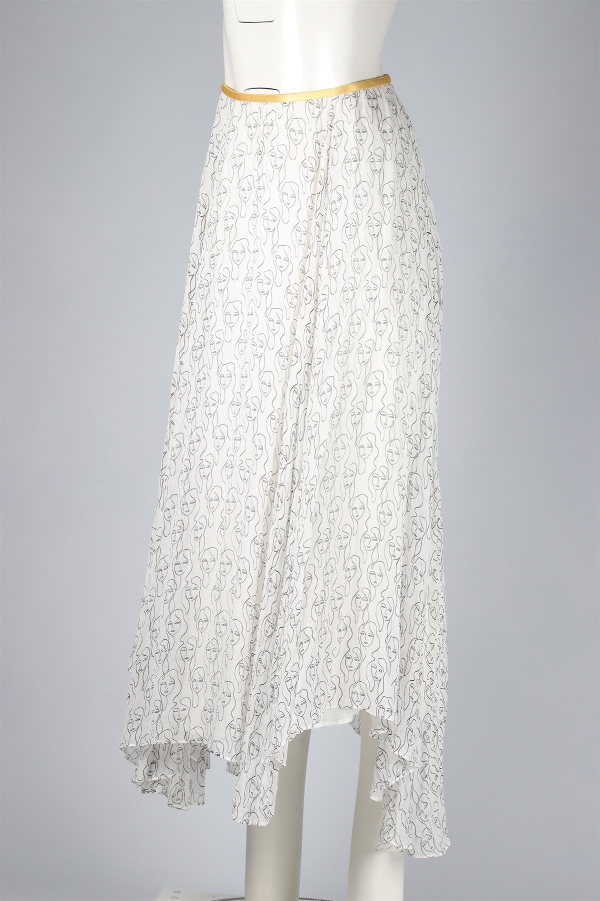 BY MALENE BIRGER WHITE CHIFFON MAXI SKIRT LARGE