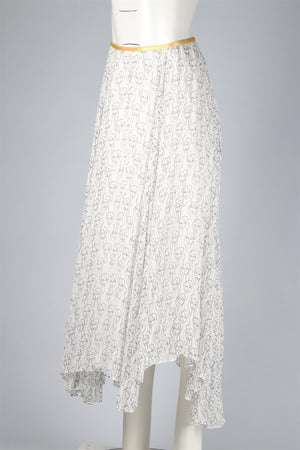 BY MALENE BIRGER WHITE CHIFFON MAXI SKIRT LARGE