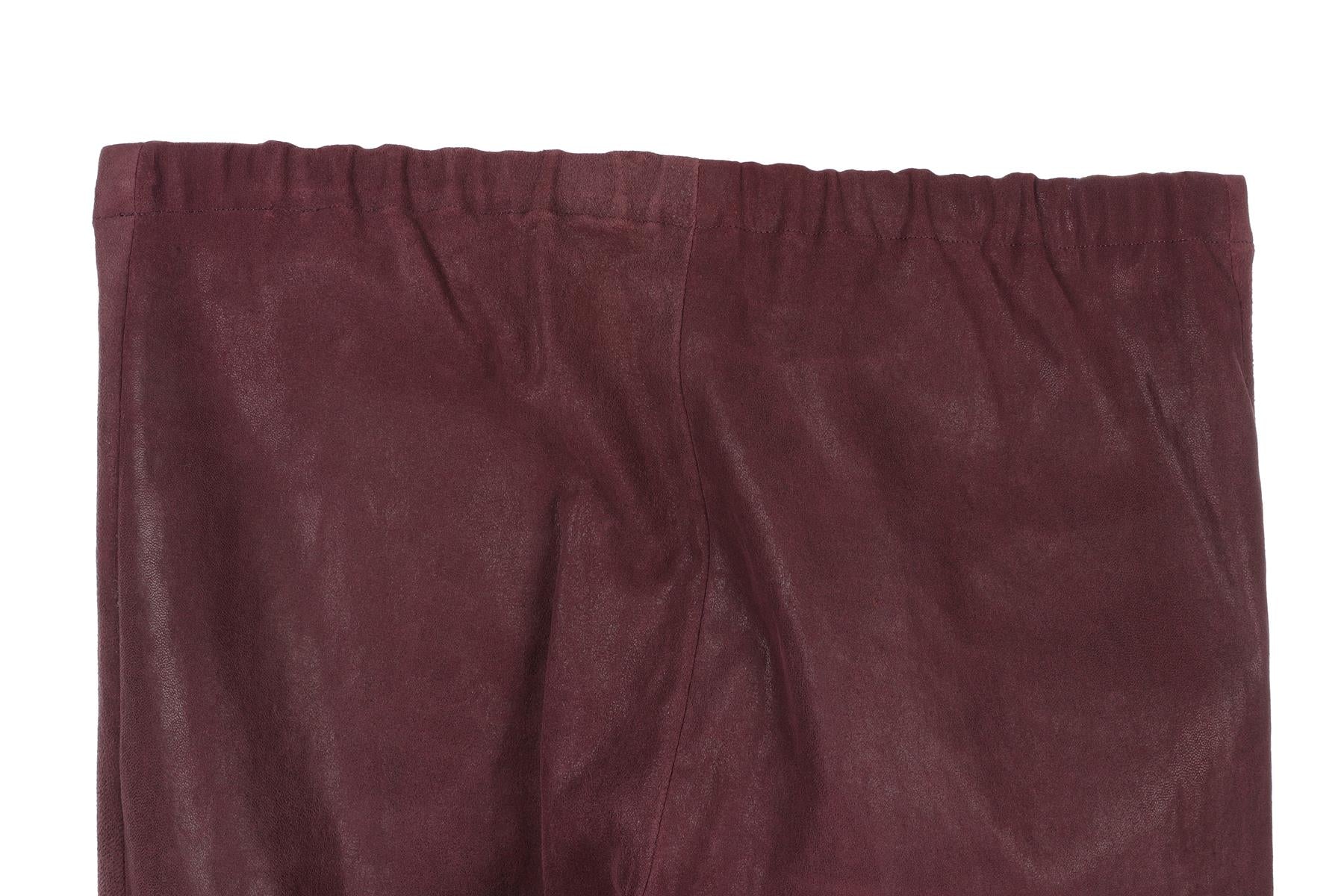 HAIDER ACKERMANN PURPLE LEATHER SKINNY PANTS FR 34 UK 8
