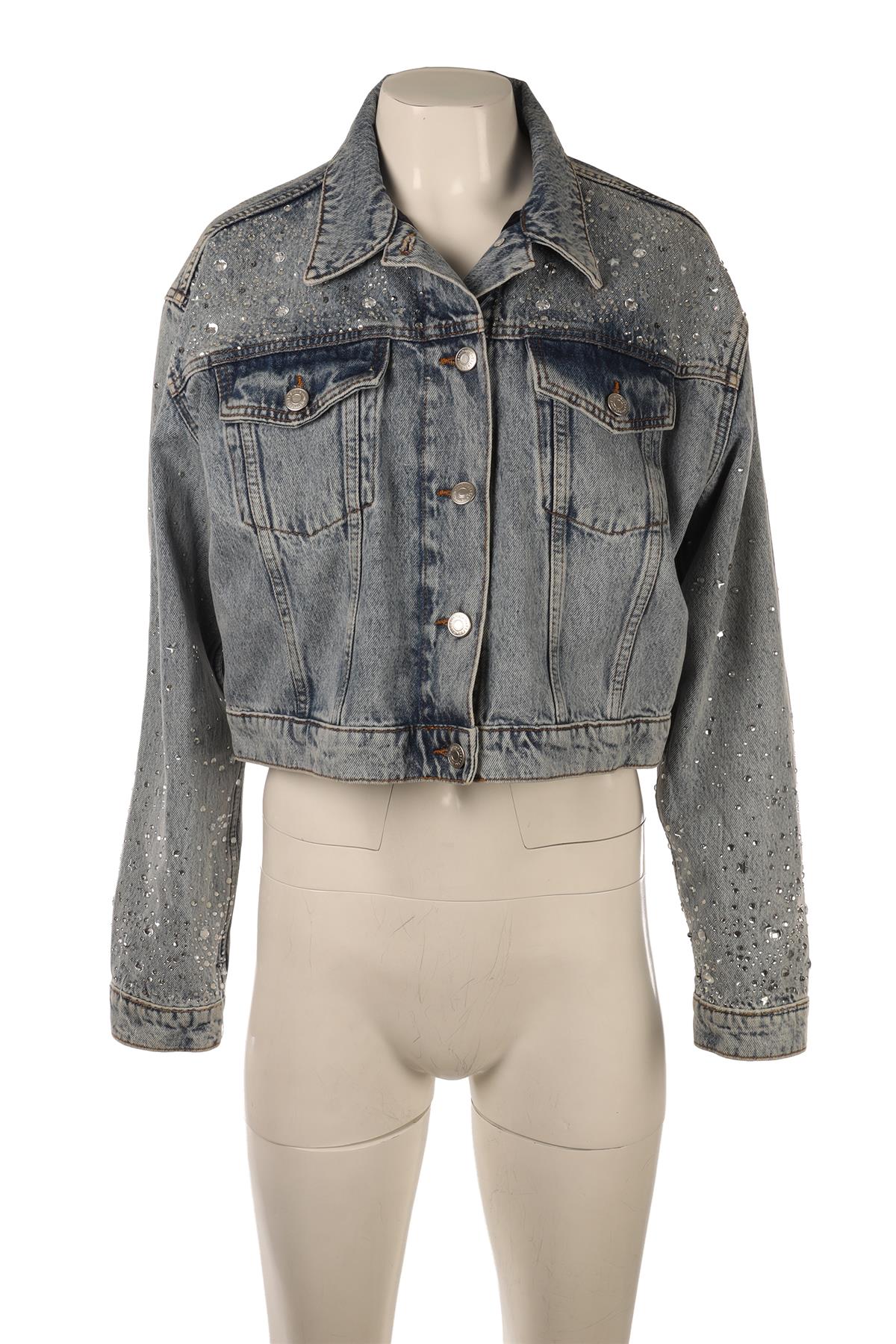 MAJE BLUE DENIM JACKET FR 38 UK 10