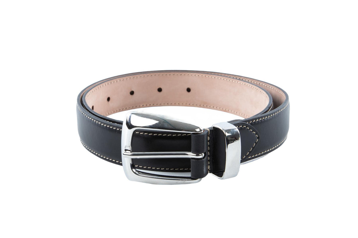 KHAITE BLACK LEATHER WAIST BELT 75CM