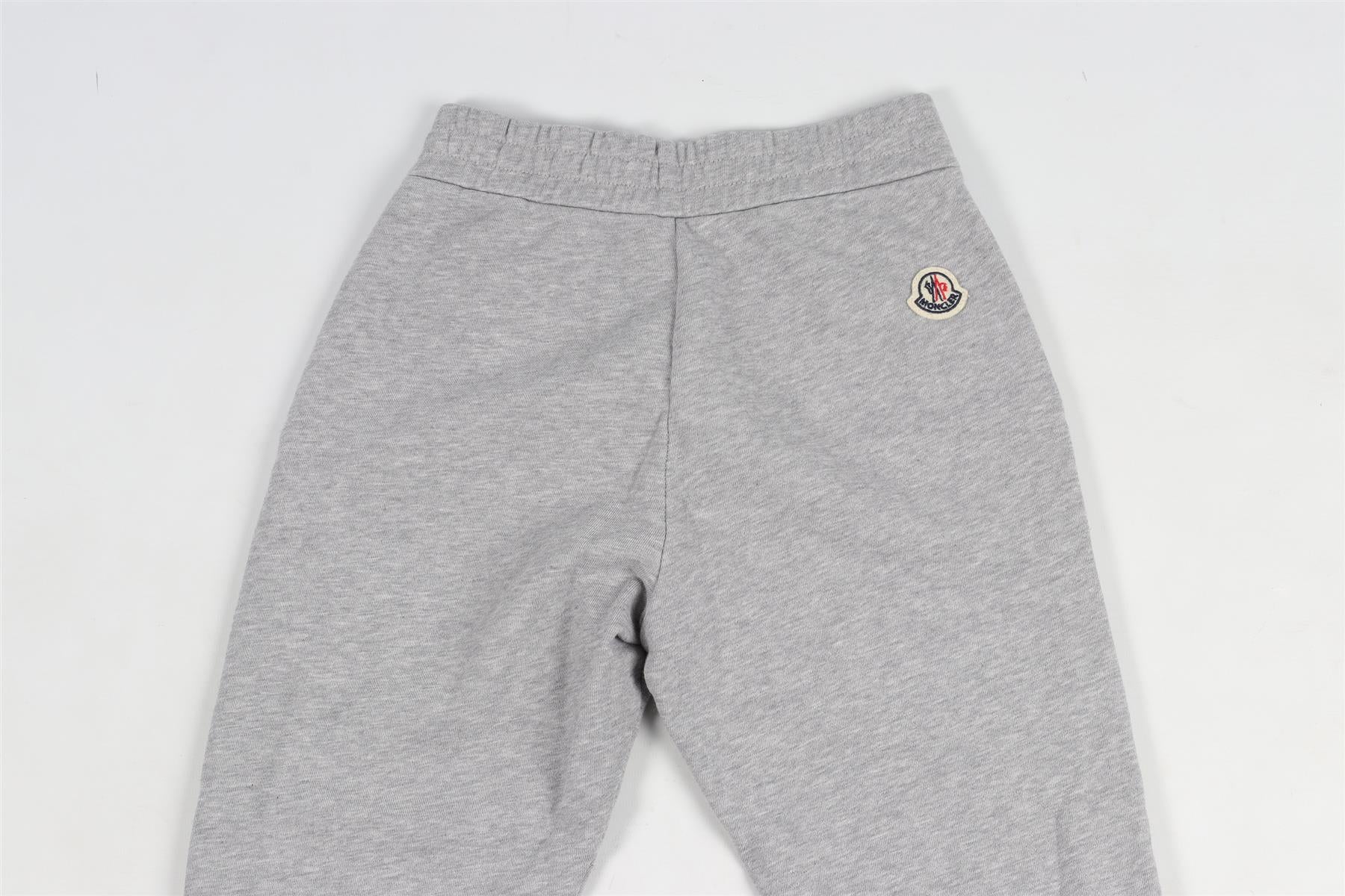 MONCLER GREY KIDS BOYS COTTON PANTS 8 YEARS