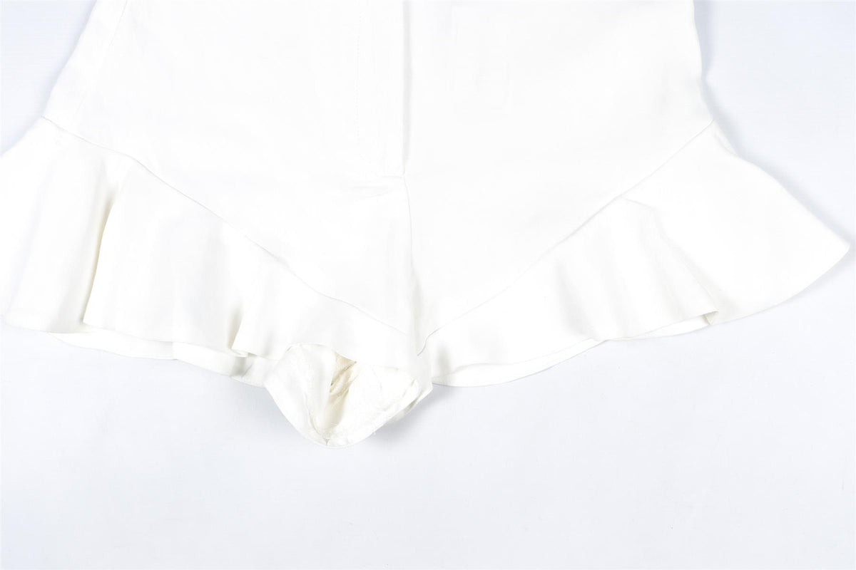 SANDRO WHITE LINEN SHORTS FR 36 UK 8
