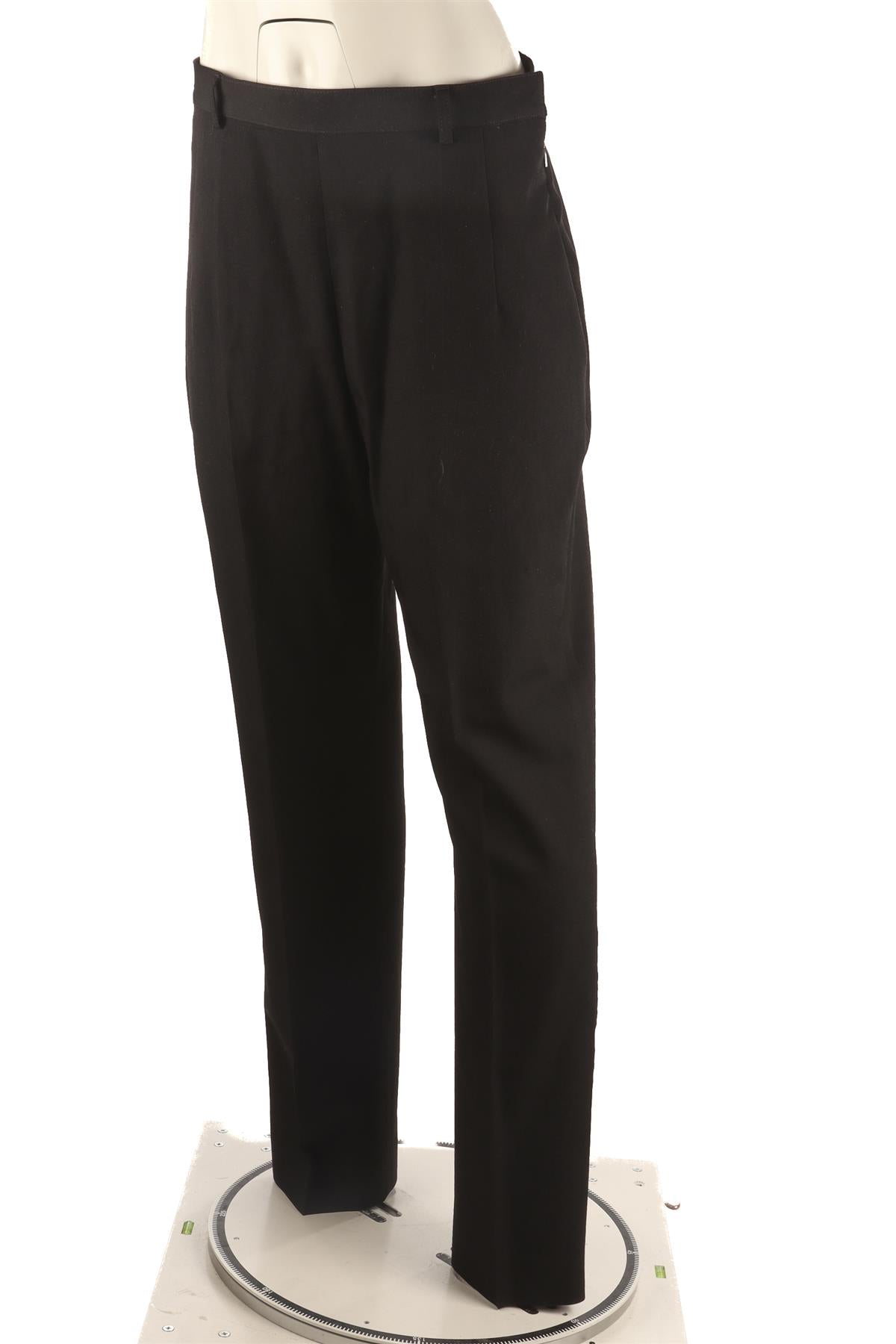 THE ROW BLACK WOOL HIGH RISE STRAIGHT LEG PANTS US 8 UK 12