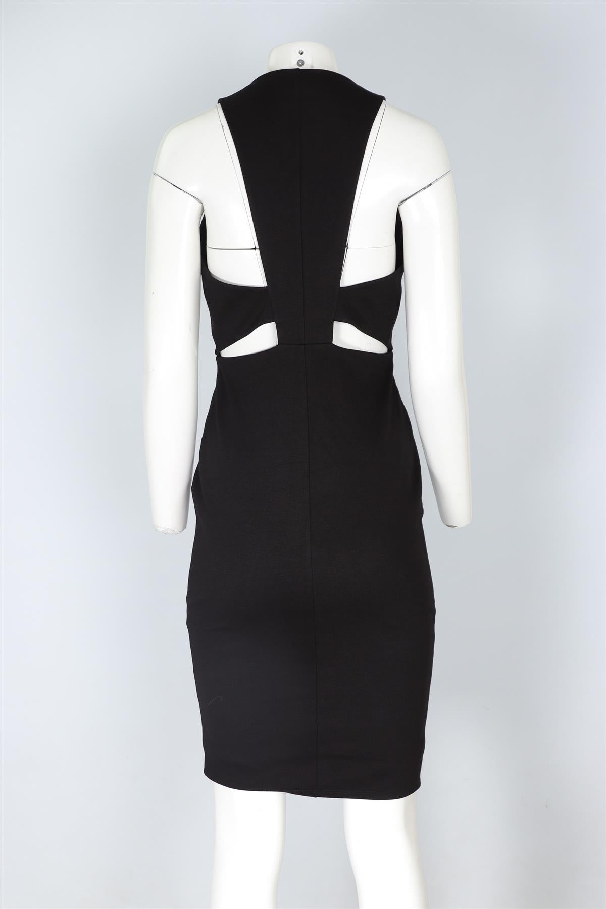 MICHELLE MASON BLACK JERSEY MIDI DRESS MEDIUM