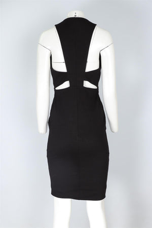 MICHELLE MASON BLACK JERSEY MIDI DRESS MEDIUM