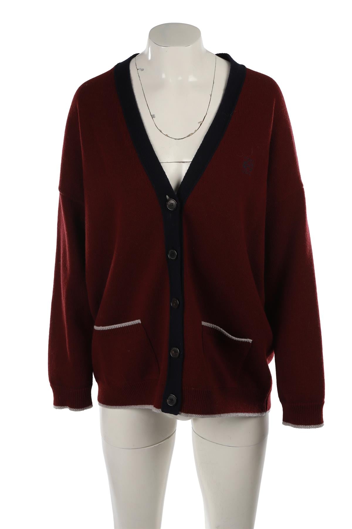 BURGUNDY WOOL CARDIGAN