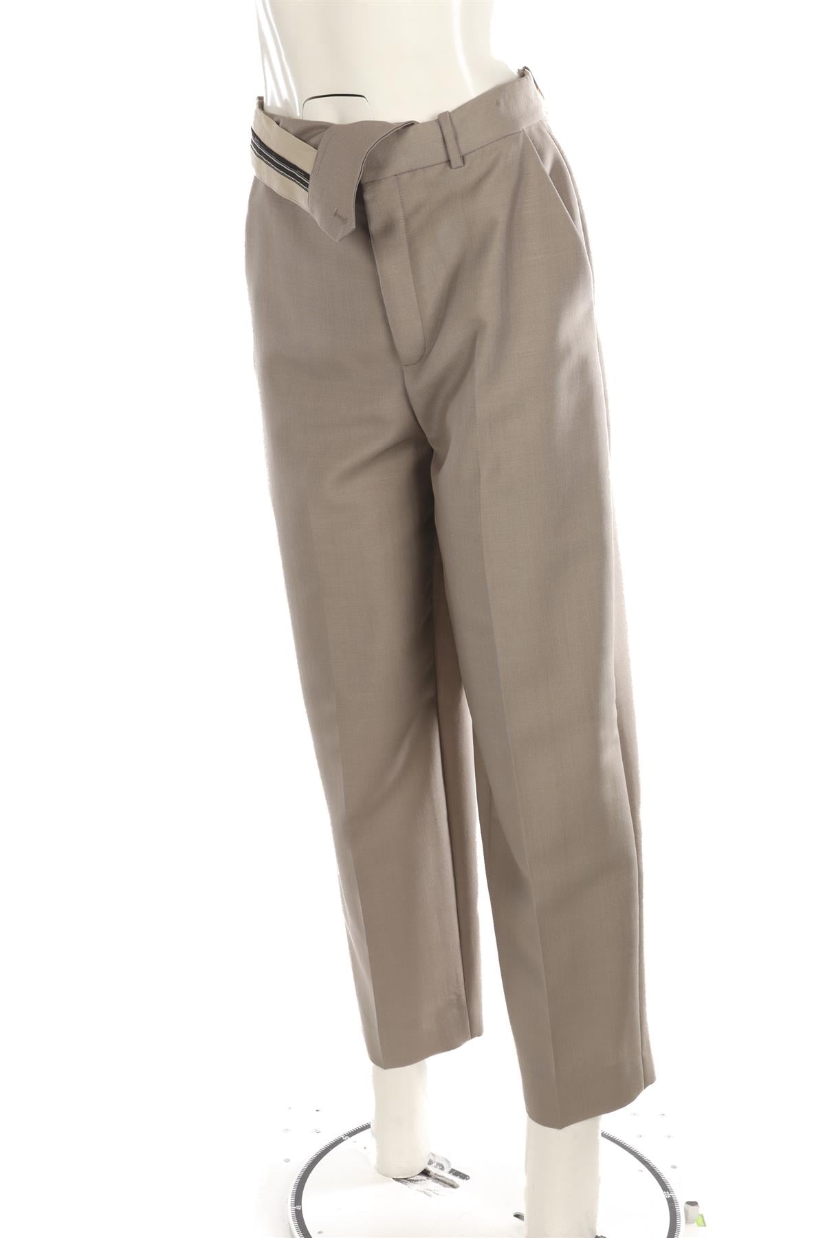 FENDI TAUPE WOOL STRAIGHT LEG PANTS IT 40 UK 8