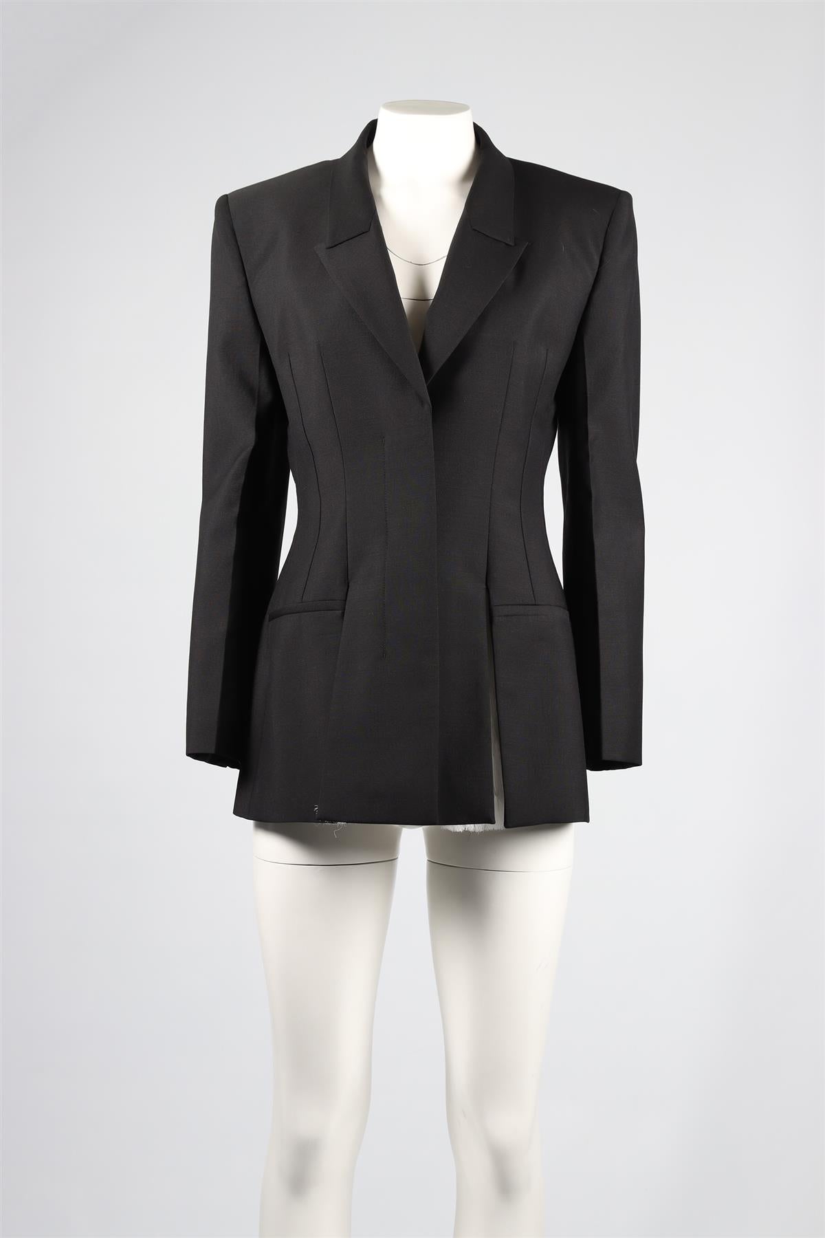 GIVENCHY BLACK WOOL BLEND BLAZER FR 42 UK 14