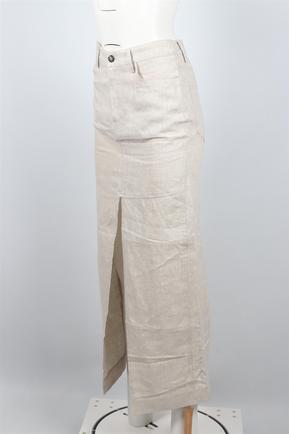 REFORMATION BEIGE LINEN MAXI SKIRT US 2 UK 6