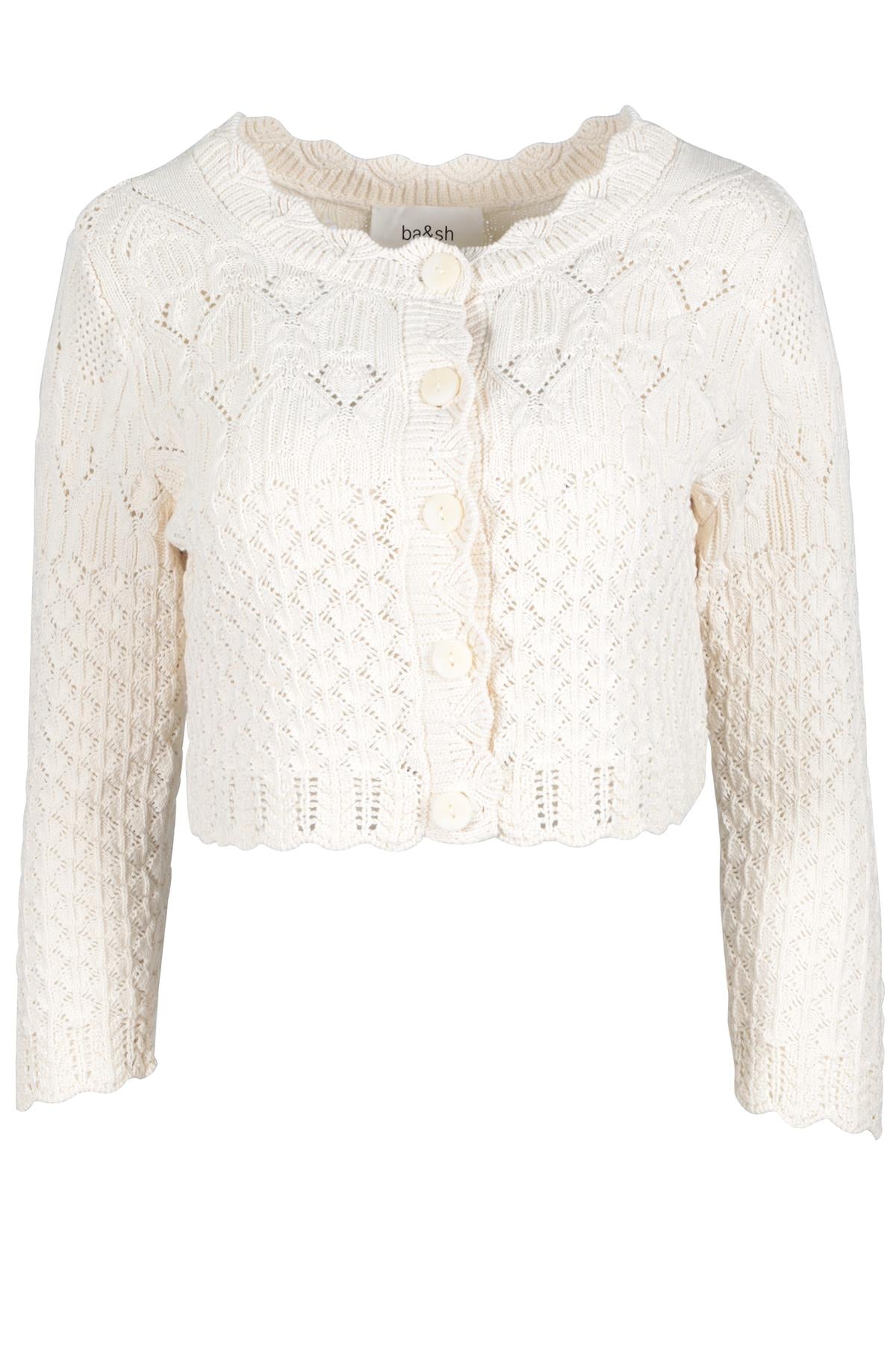 BA&SH CREAM KNIT CARDIGAN UK 8