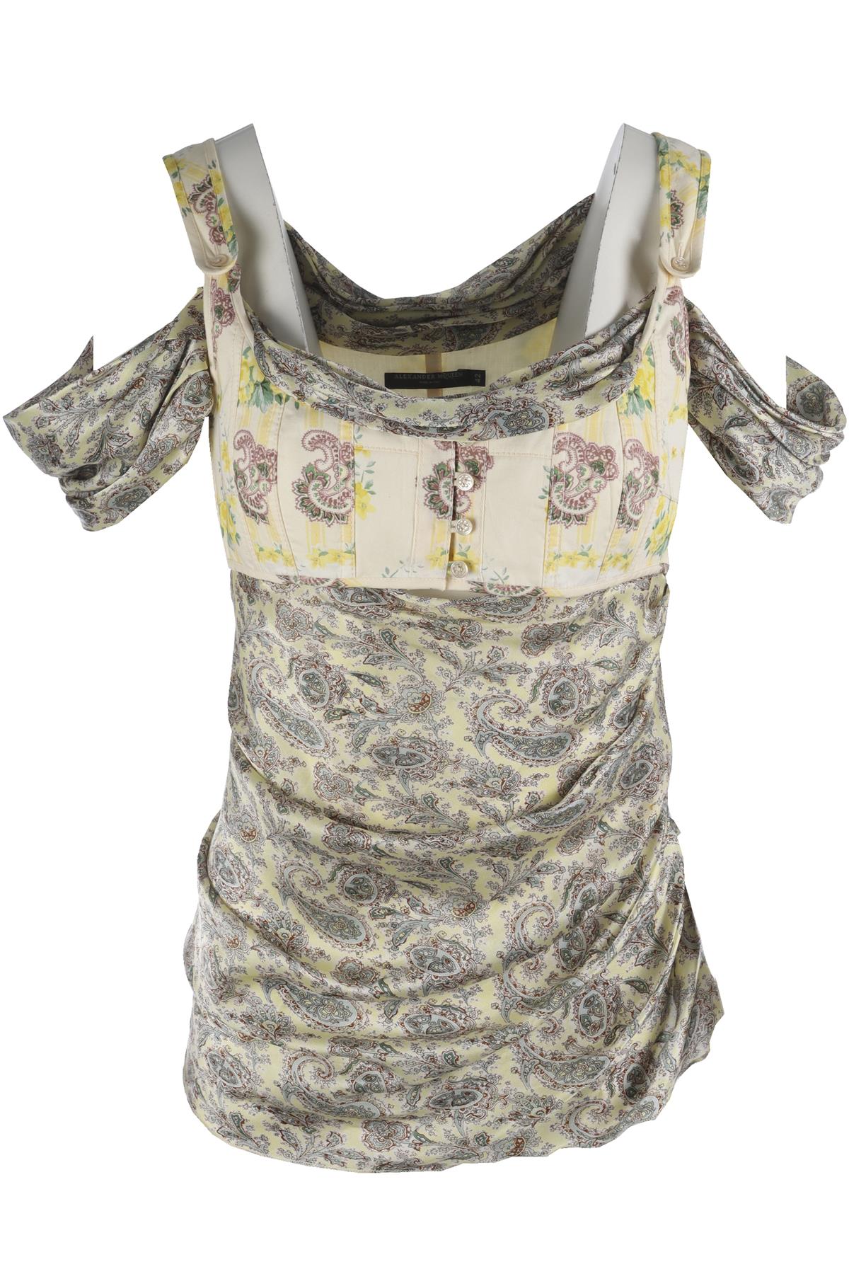 ALEXANDER MCQUEEN MULTI SILK TOP IT 42 UK 10