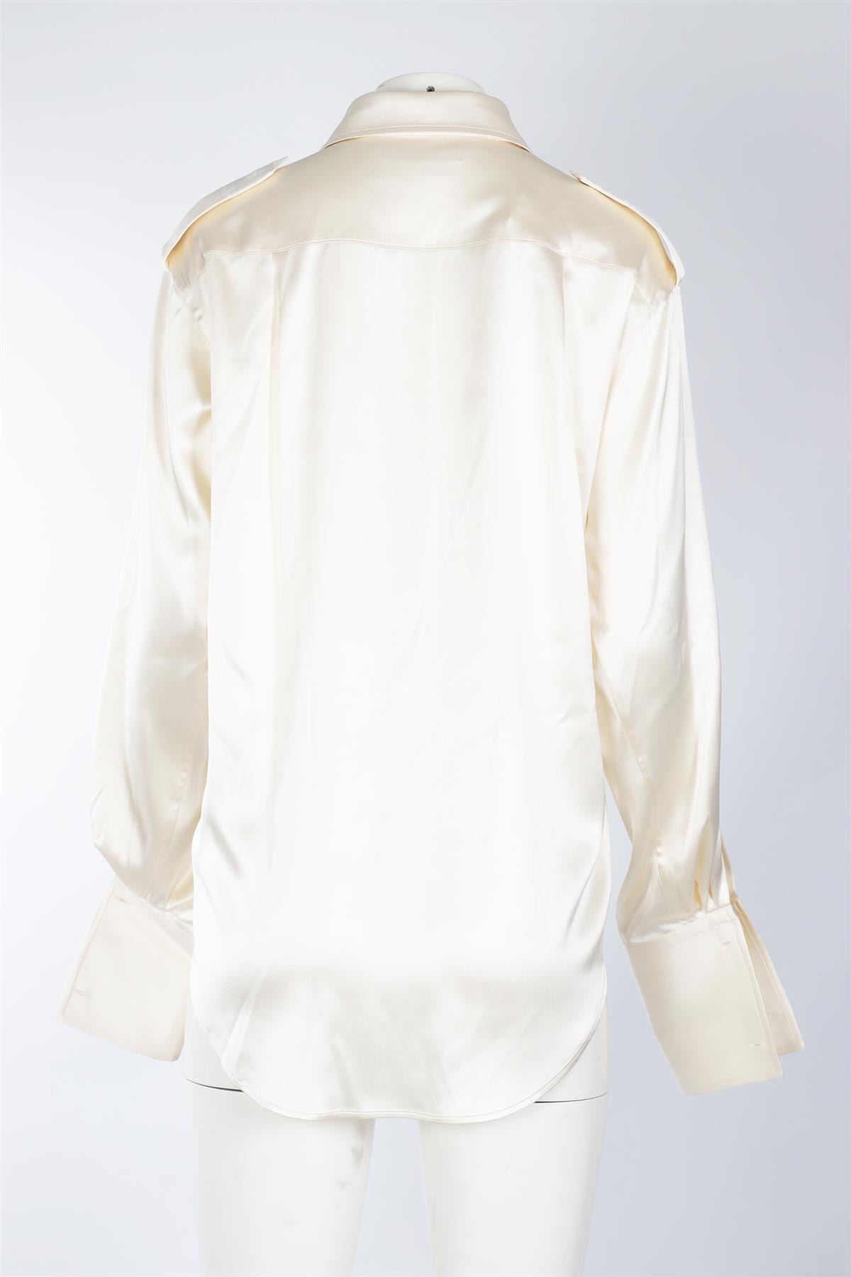 PHOEBE PHILO CREAM SILK SHIRT FR 34 UK 6