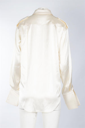 PHOEBE PHILO CREAM SILK SHIRT FR 34 UK 6