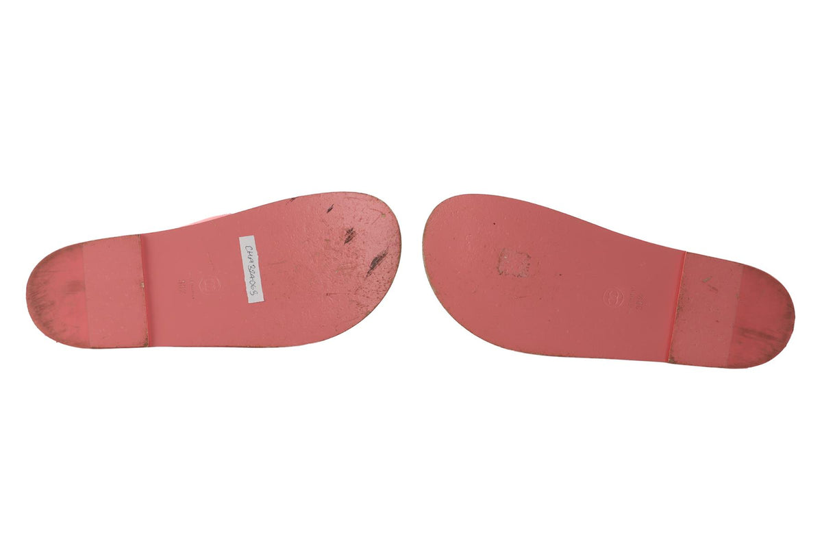 CHANEL PINK 2024 DAD QUILTED LEATHER SANDALS EU 38.5 UK 5.5 US 8.5