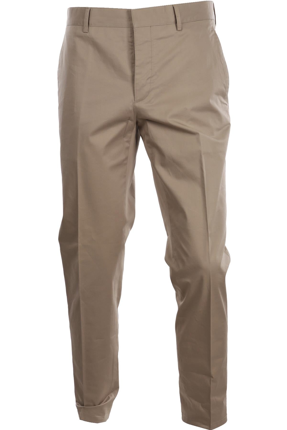 PRADA BEIGE MEN'S COTTON STRAIGHT LEG PANTS IT 50 UK 34