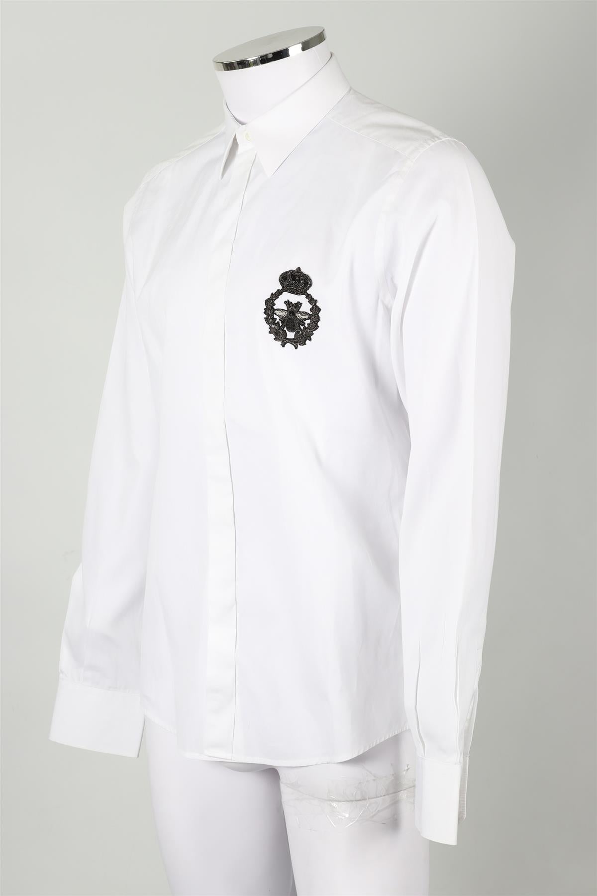 DOLCE & GABBANA GOLD WHITE MEN'S COTTON SHIRT SIZE 16 XXLARGE