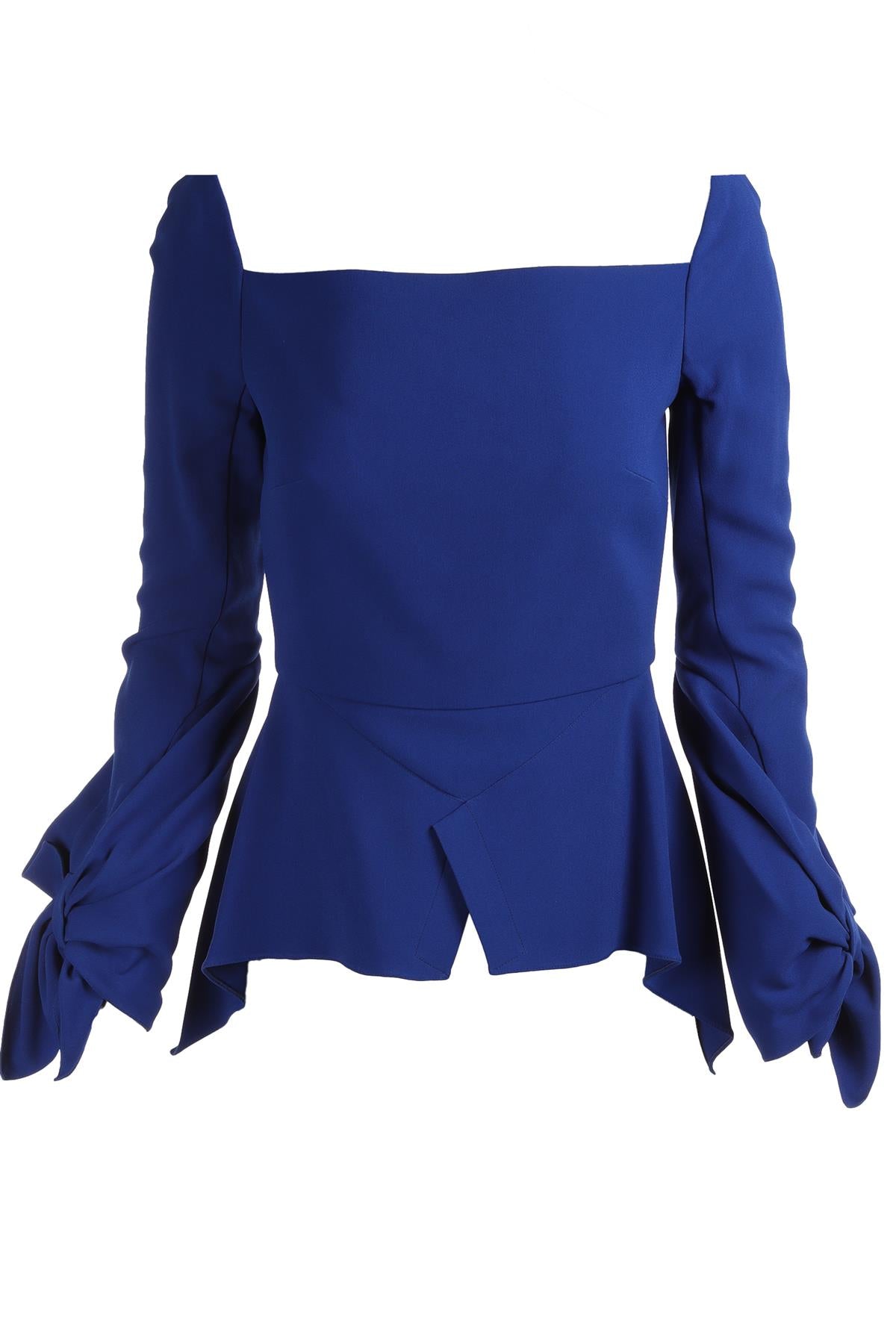 ROLAND MOURET BLUE CREPE TOP UK 10
