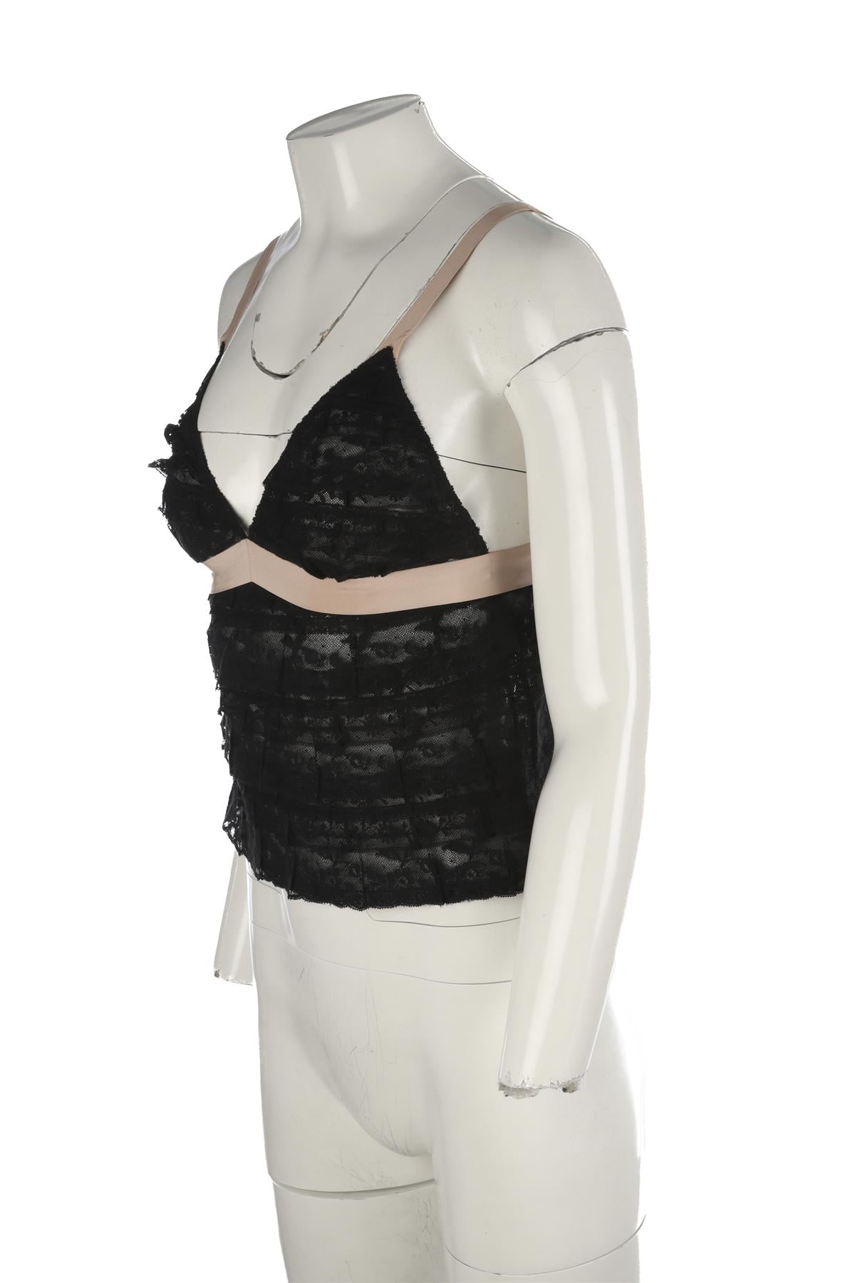 PRADA BLACK VINTAGE LACE TOP SMALL