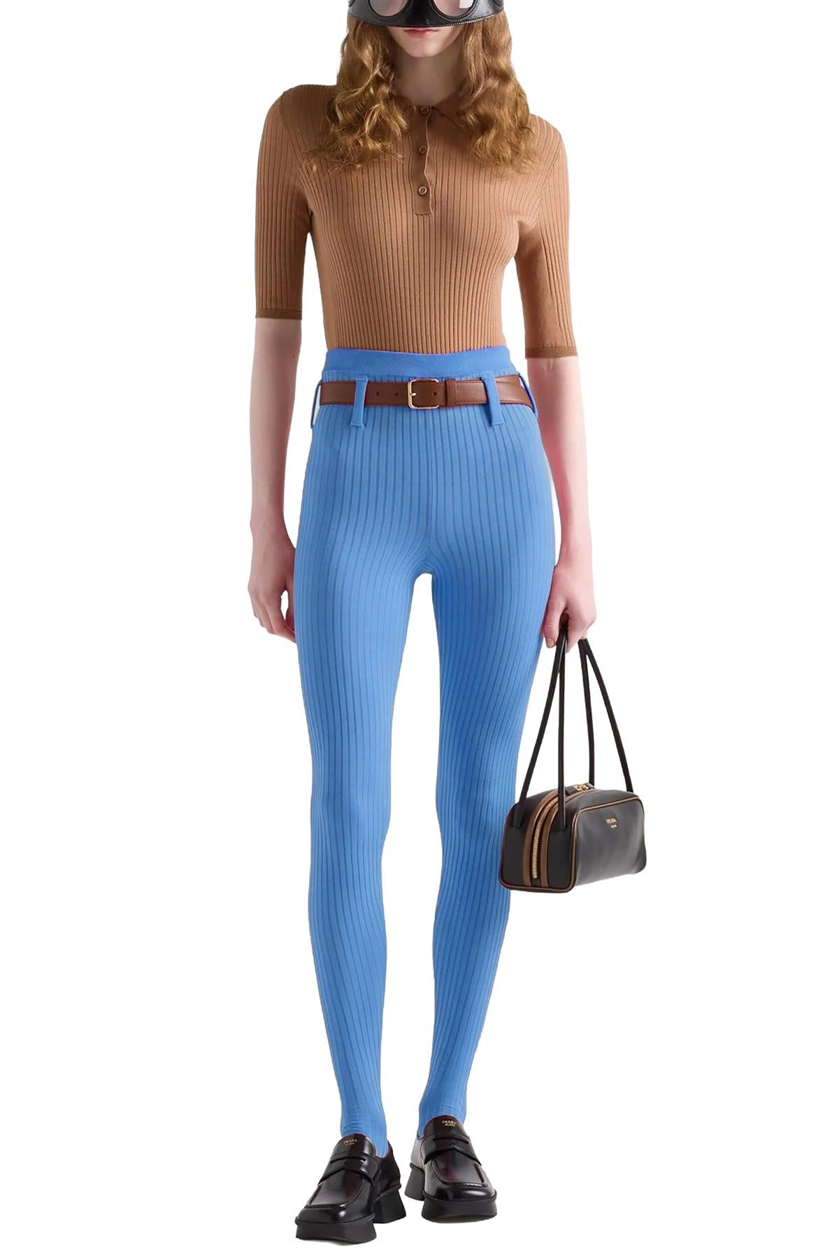 PRADA BLUE KNIT TIGHTS MEDIUM