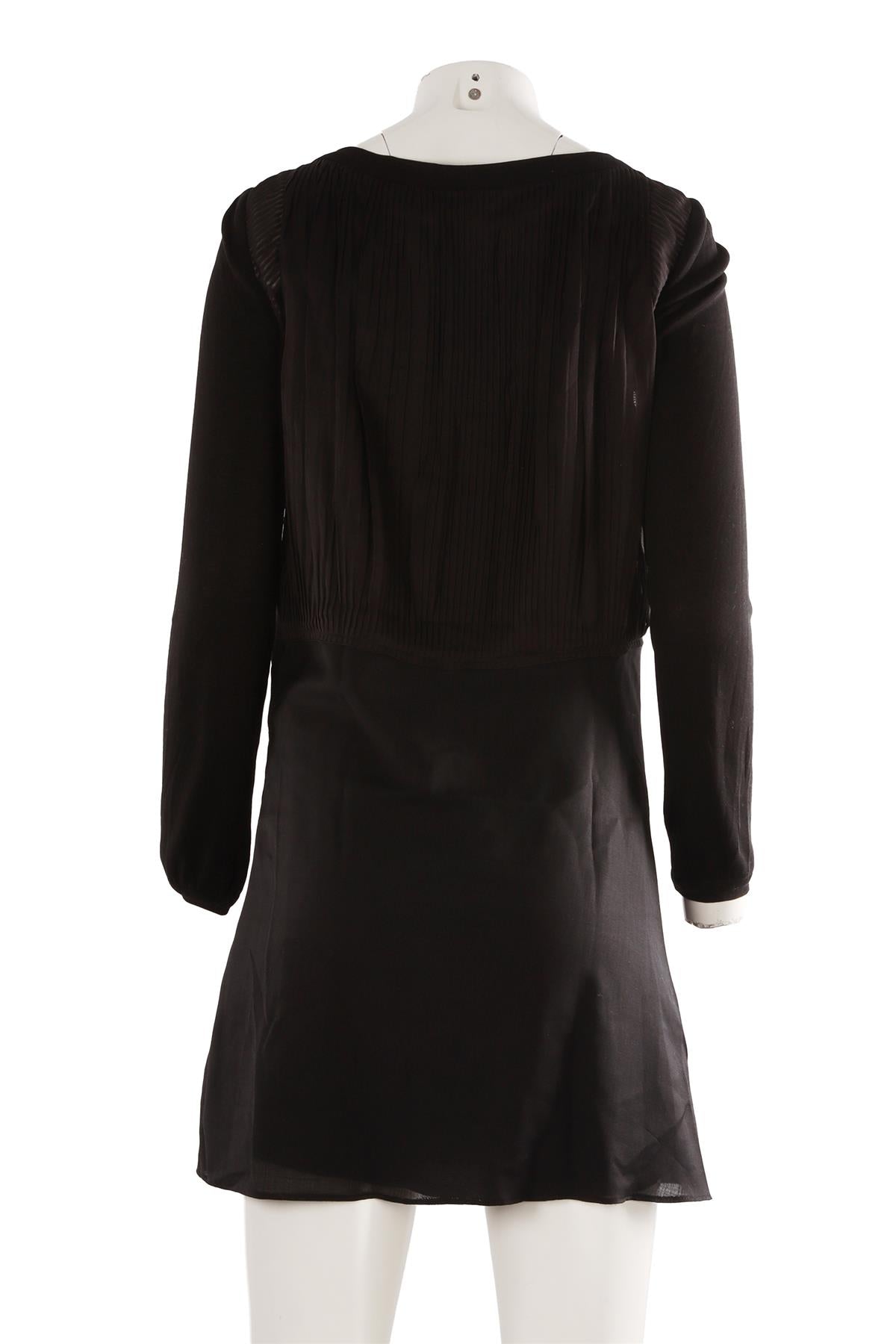 BLACK SILK MINI DRESS
