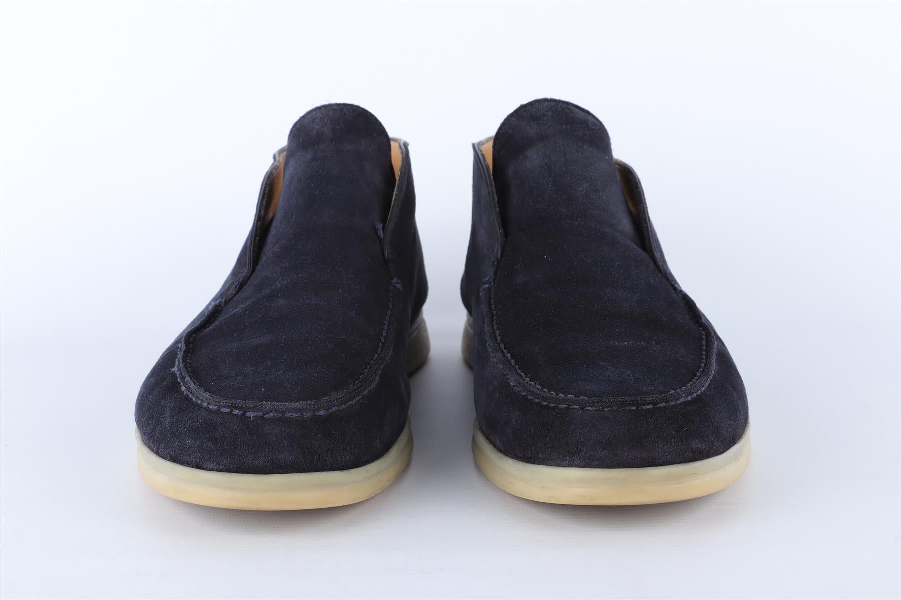 LORO PIANA NAVY OPEN WALK SUEDE BOOTS EU 42 UK 8 US 9