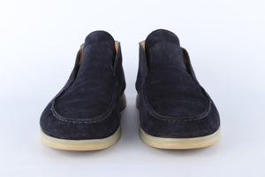 LORO PIANA NAVY OPEN WALK SUEDE BOOTS EU 42 UK 8 US 9