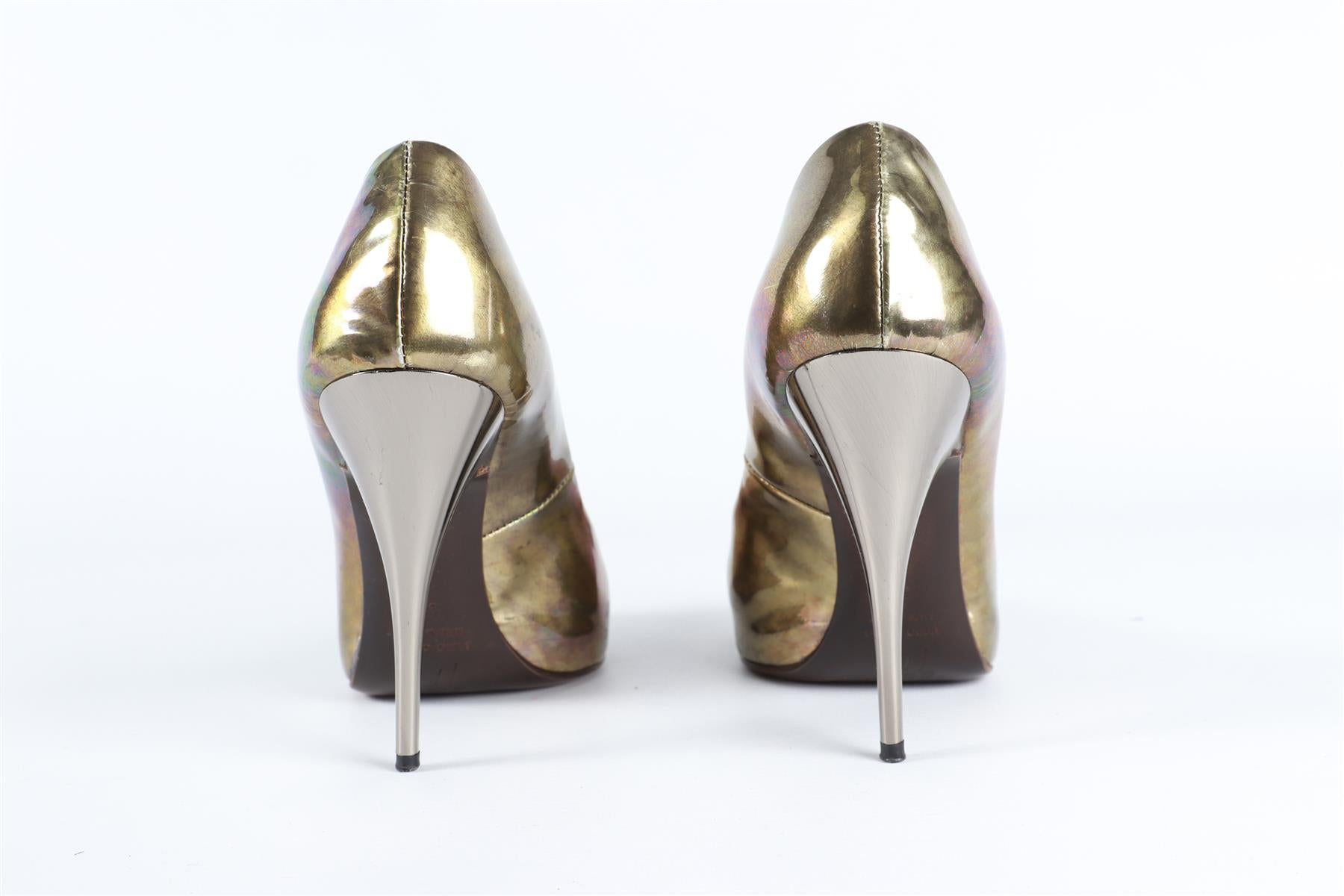 GIUSEPPE ZANOTTI GOLD LEATHER PUMPS