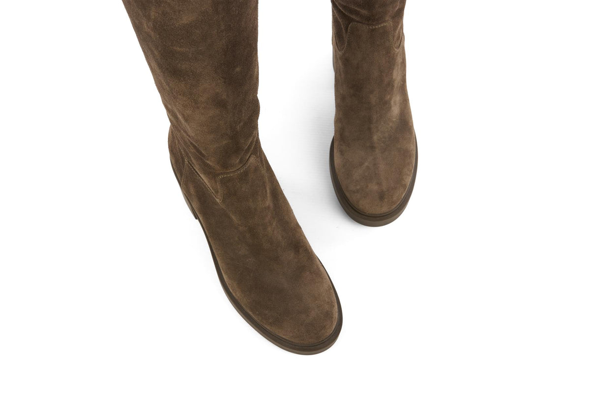 GIANVITO ROSSI GREEN SUEDE KNEE HIGH BOOTS EU 39 UK 6 US 9
