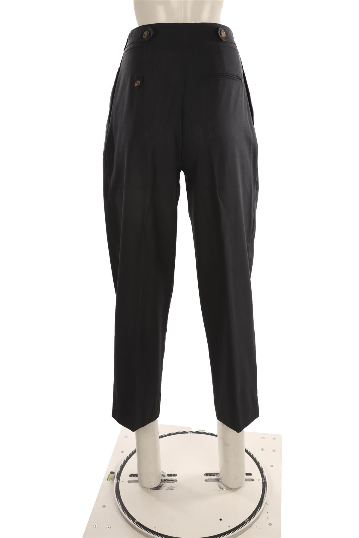 REJINA PYO NAVY WOOL TAPERED PANTS UK 8