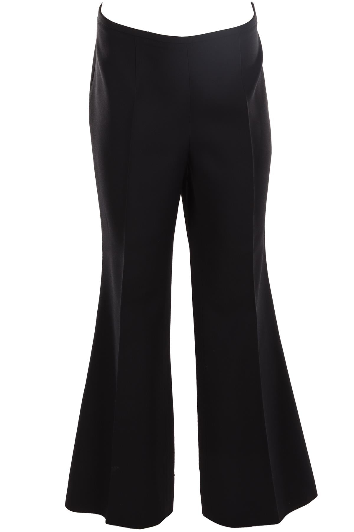 MICHAEL KORS COLLECTION NAVY CREPE WIDE LEG PANTS US 14 UK 16