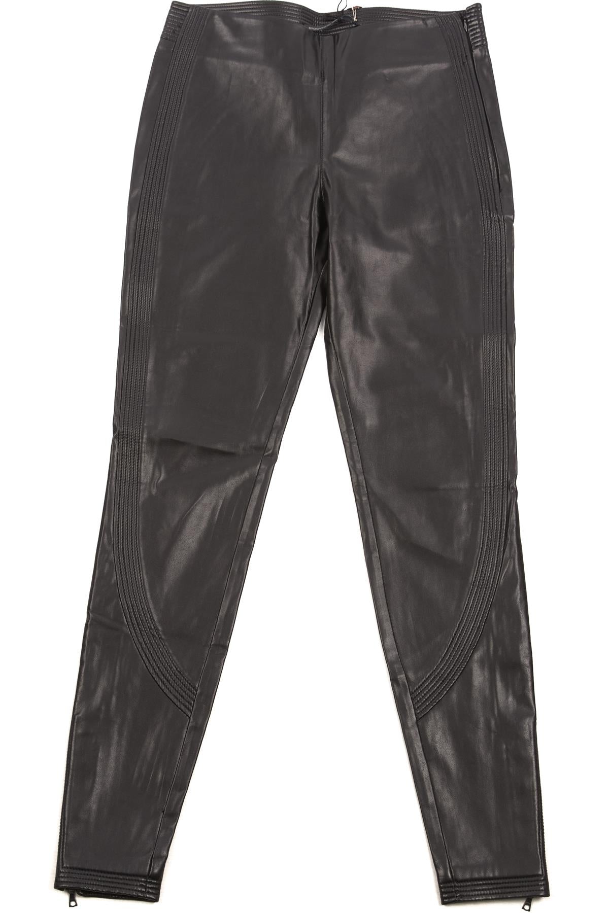 ERMANNO SCERVINO BLACK FAUX LEATHER SKINNY PANTS IT 38 UK 6